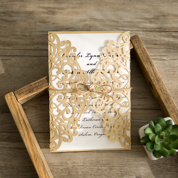 Gold wedding invitations online