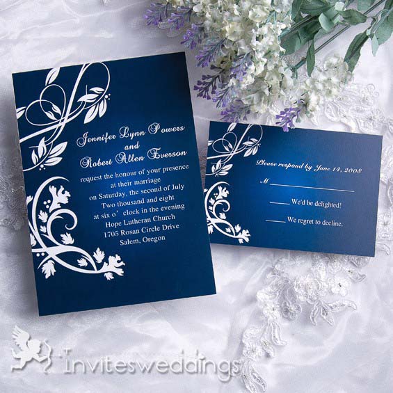 Charming Gradient Blue Wedding Invitation IWI073