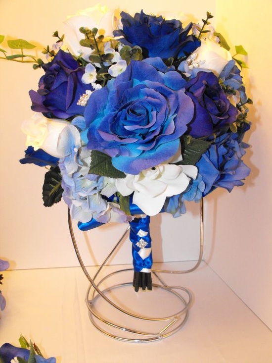 royal blue wedding bouquet