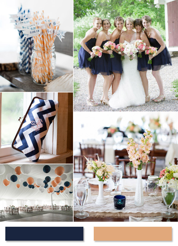 2015 classic navy blue peach summer wedding ideas