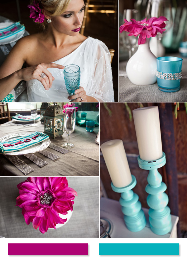 2015 turquoise fuchsia colors for summer weddings