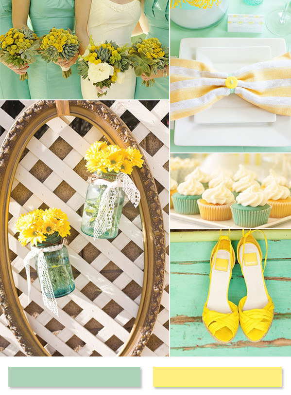 whimsical mint and yellow summer wedding ideas