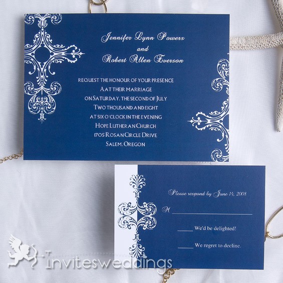 Mordern Blue Wedding Invitation IWI082