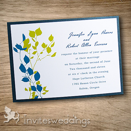 Affordable Spring Branches Layered Wedding Invites IWFC004
