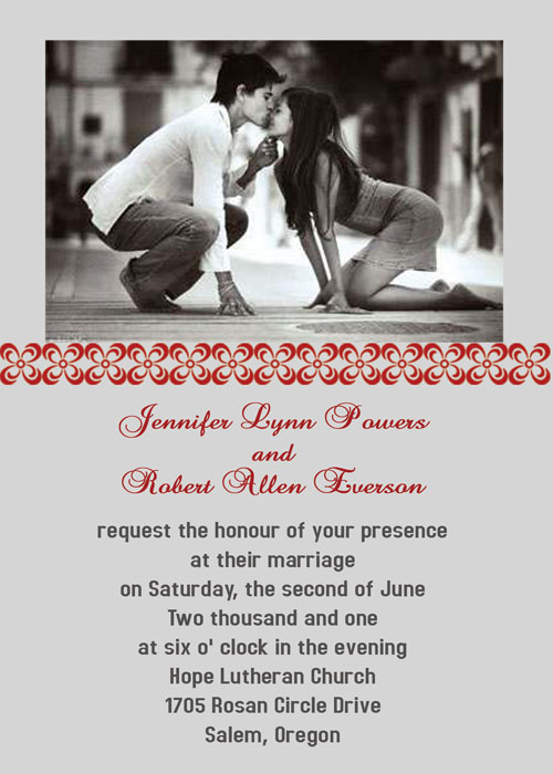 Be Born of a Couple Photo Wedding Invitations IWP015