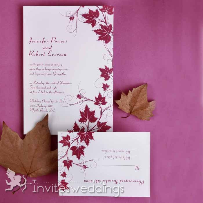 Brilliant Maple Vine Style Wedding Invitations IWI217