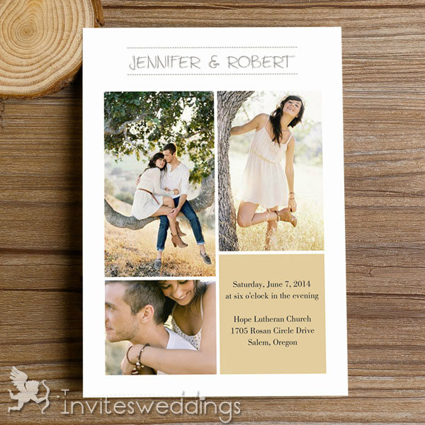Cheap Rustic Photo Wedding Invitation Kits IWI316