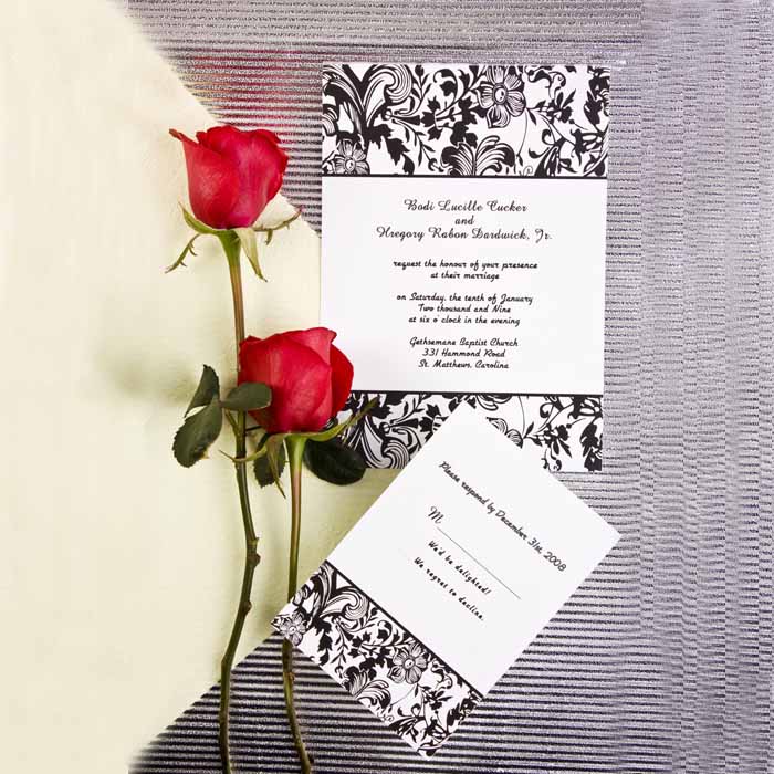 Classy Floral Wedding Invitations IWI212