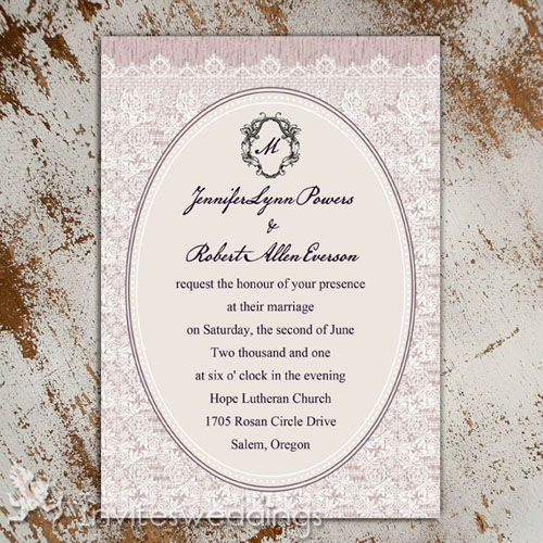 Elegant Pale Purple Mirror Wedding Invite IWI309