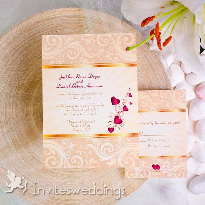 Sweet Love Hearts Wedding Invitations IWI215